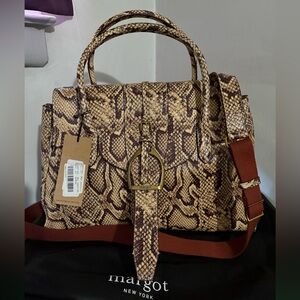 Margot Snake print Victoria Stirrup bag NWT *Flash Sale*